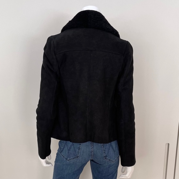 VINCE Genuine Shearling Jacket in Black - Picture 6 of 8
